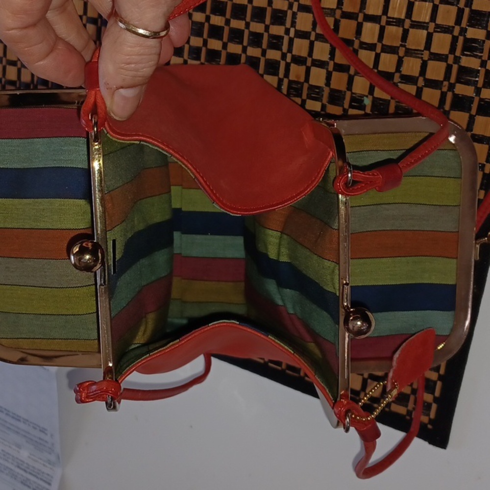 70's Bonnie Cashin Coach Kisslock Double Entry Swinger Bag Rare Zinnia(CORAL) - Picture 14 of 17